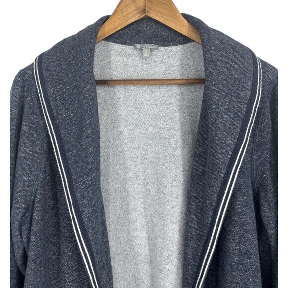 T By Talbots Womens Open Front Cardigan Sweater With Pockets Striped Trim Sz 1X - Picture 2 of 9